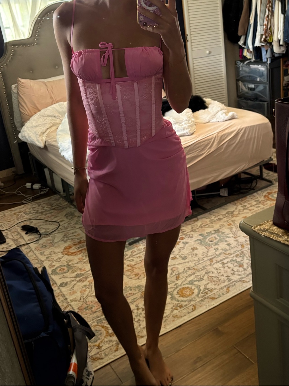 Outcast ABBEY MINI DRESS PINK